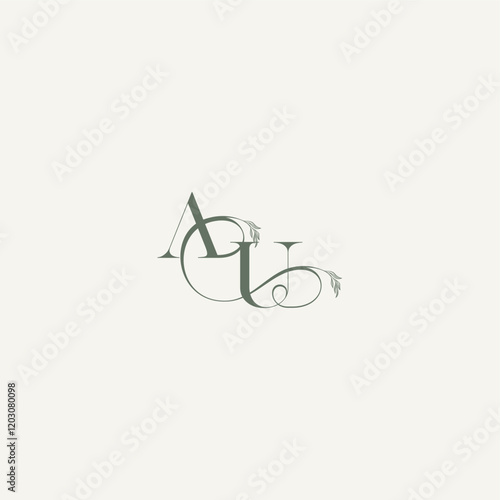 elegant and elegant logo UA wedding concept monogram letter organic hairline logotype