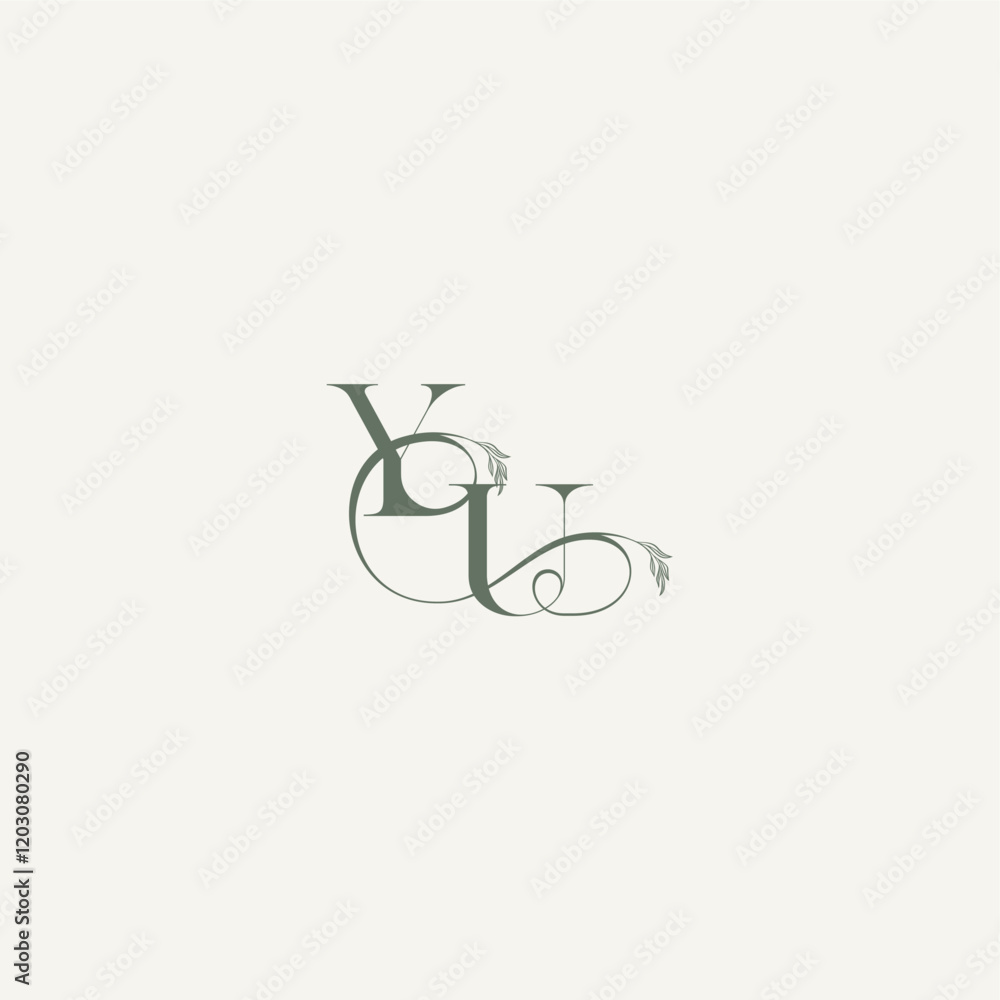 elegant and elegant logo UY wedding concept monogram letter organic hairline logotype elegant and elegant logo UY wedding concept monogram letter organic hairline logotype