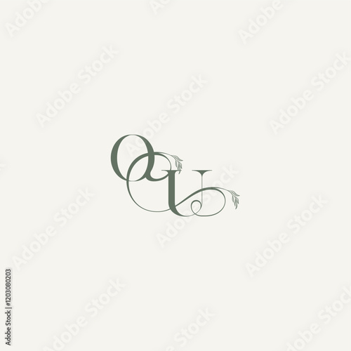 elegant and elegant logo UO wedding concept monogram letter organic hairline logotype