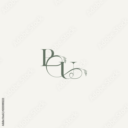 elegant and elegant logo UP wedding concept monogram letter organic hairline logotype