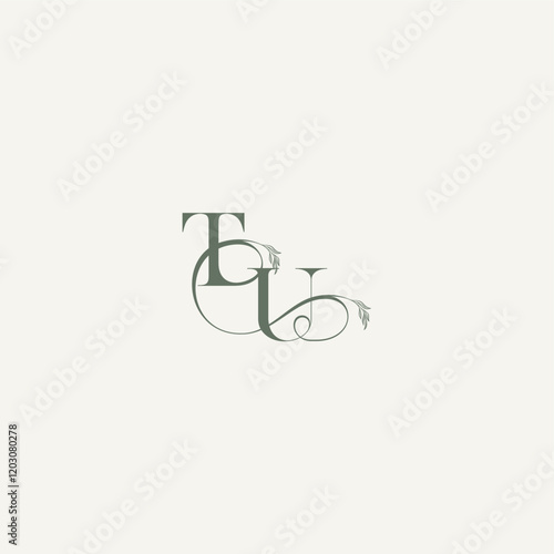 elegant and elegant logo UT wedding concept monogram letter organic hairline logotype