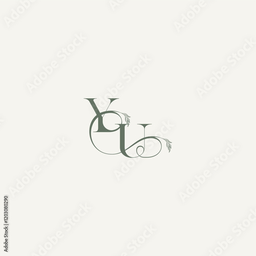 elegant and elegant logo UY wedding concept monogram letter organic hairline logotype