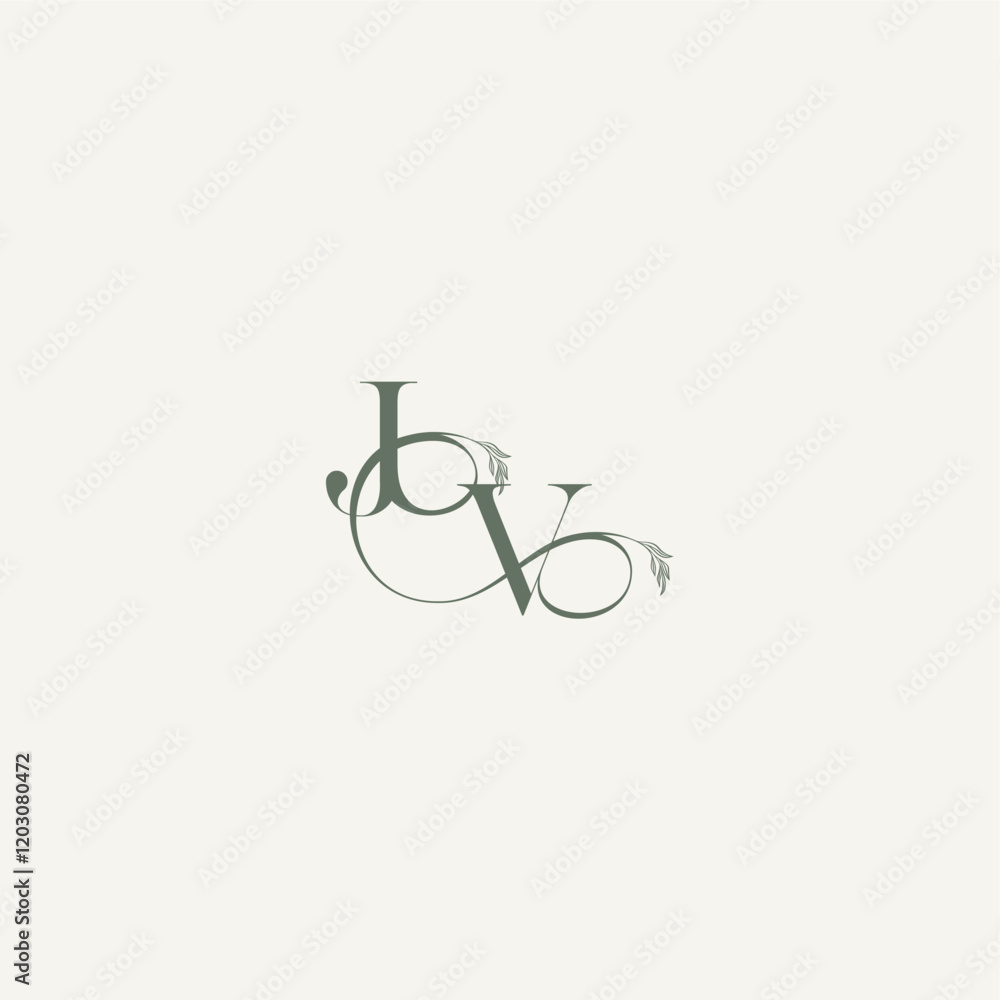 elegant and elegant logo VJ wedding concept monogram letter organic hairline logotype elegant and elegant logo VJ wedding concept monogram letter organic hairline logotype