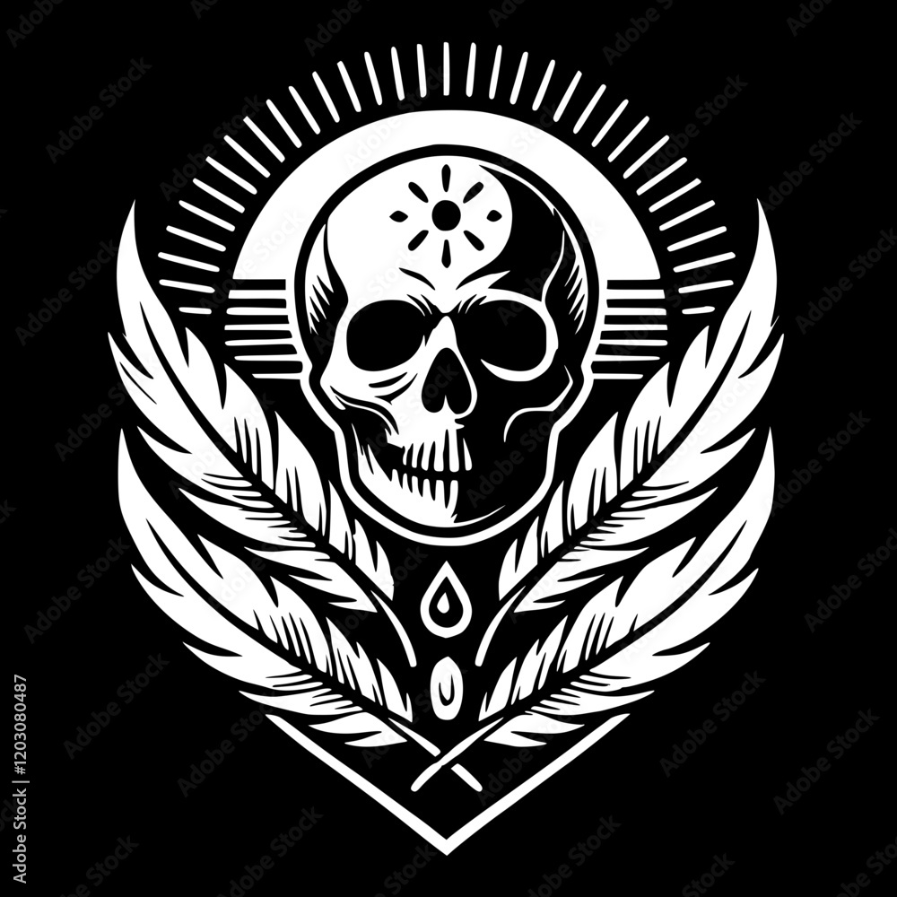 Fototapeta premium Vector design skull sticker