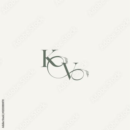 elegant and elegant logo VK wedding concept monogram letter organic hairline logotype