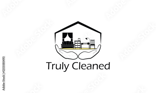 Truly Cleaned logo for house cleaning company