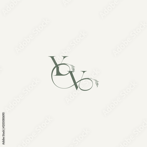 elegant and elegant logo VY wedding concept monogram letter organic hairline logotype