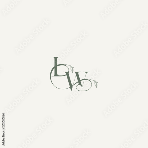 elegant and elegant logo WI wedding concept monogram letter organic hairline logotype
