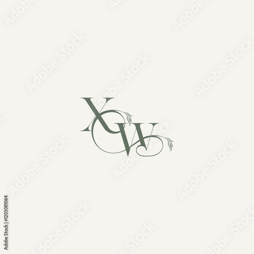 elegant and elegant logo WX wedding concept monogram letter organic hairline logotype