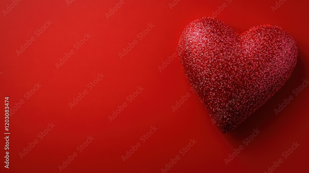 Obraz premium A bold red heart stands out against a matching red backdrop, symbolizing love and passion, perfectly capturing the essence of Valentine's Day.
