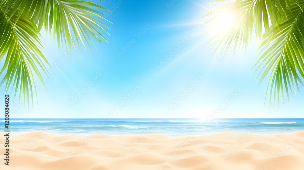 Tropical Beach Background Illustration Tropical Beach Background Illustration