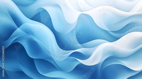  Closeup of blue silk fabric. 3d rendering, 3d illustration, The image is a close up of a blue fabric with a wave pattern ,Artistic Abstract Background Featuring Subtle Wave Patterns 