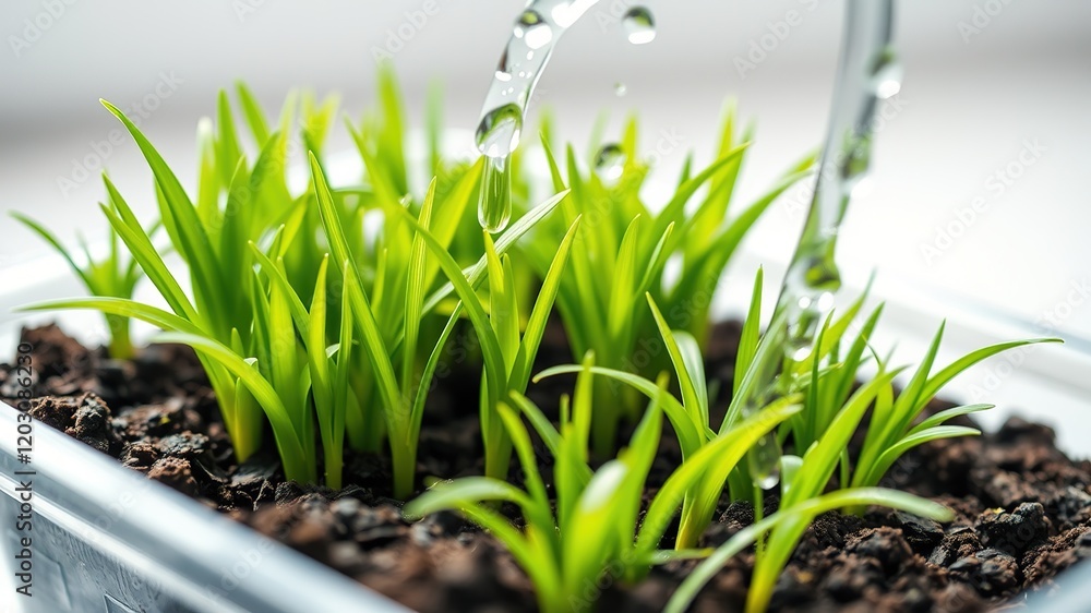 Obraz premium Green Seedlings, Nature Care, Growth, Close-up
