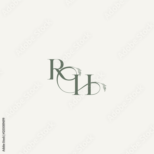 organic hairline logotype wedding concept monogram letter elegant and elegant logo HR