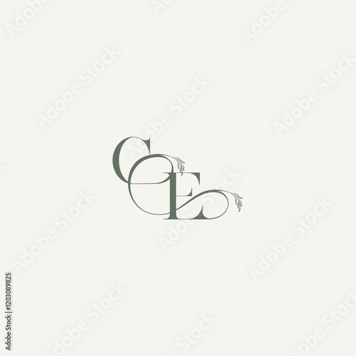 organic hairline logotype EC elegant and elegant logo wedding concept monogram letter