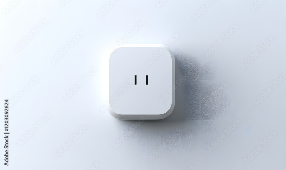 White square button with pause symbol. White square button with pause symbol.