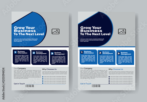 Grow your Business to the next Level , 2 colour design layout templeate