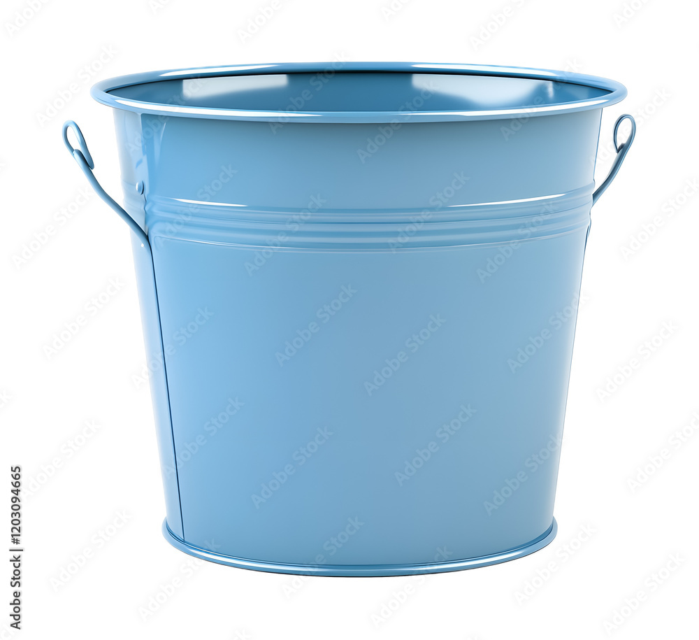 Empty blue metal bucket on a transparent background. isolated background. Empty blue metal bucket on a transparent background. isolated background.