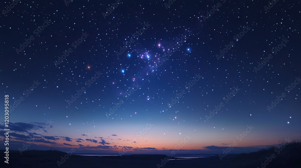 Fototapeta premium Orion Hunter constellation against the sky 