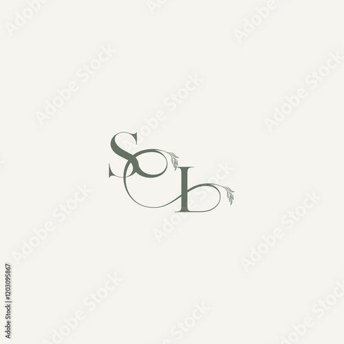 organic hairline logotype wedding concept monogram letter elegant and elegant logo IS