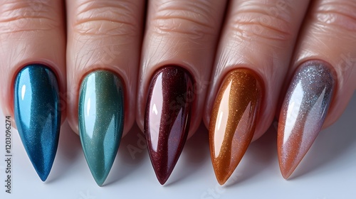 Nail polish in different fashion color