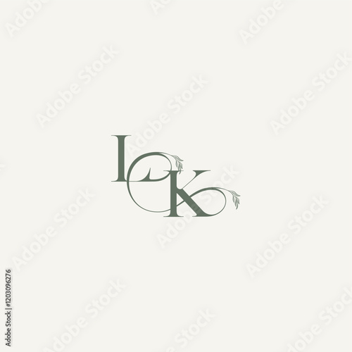 organic hairline logotype wedding concept monogram letter elegant and elegant logo KL