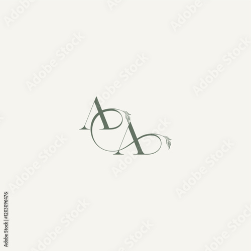 wedding concept monogram elegant and elegant logo AA organic hairline logotype letter
