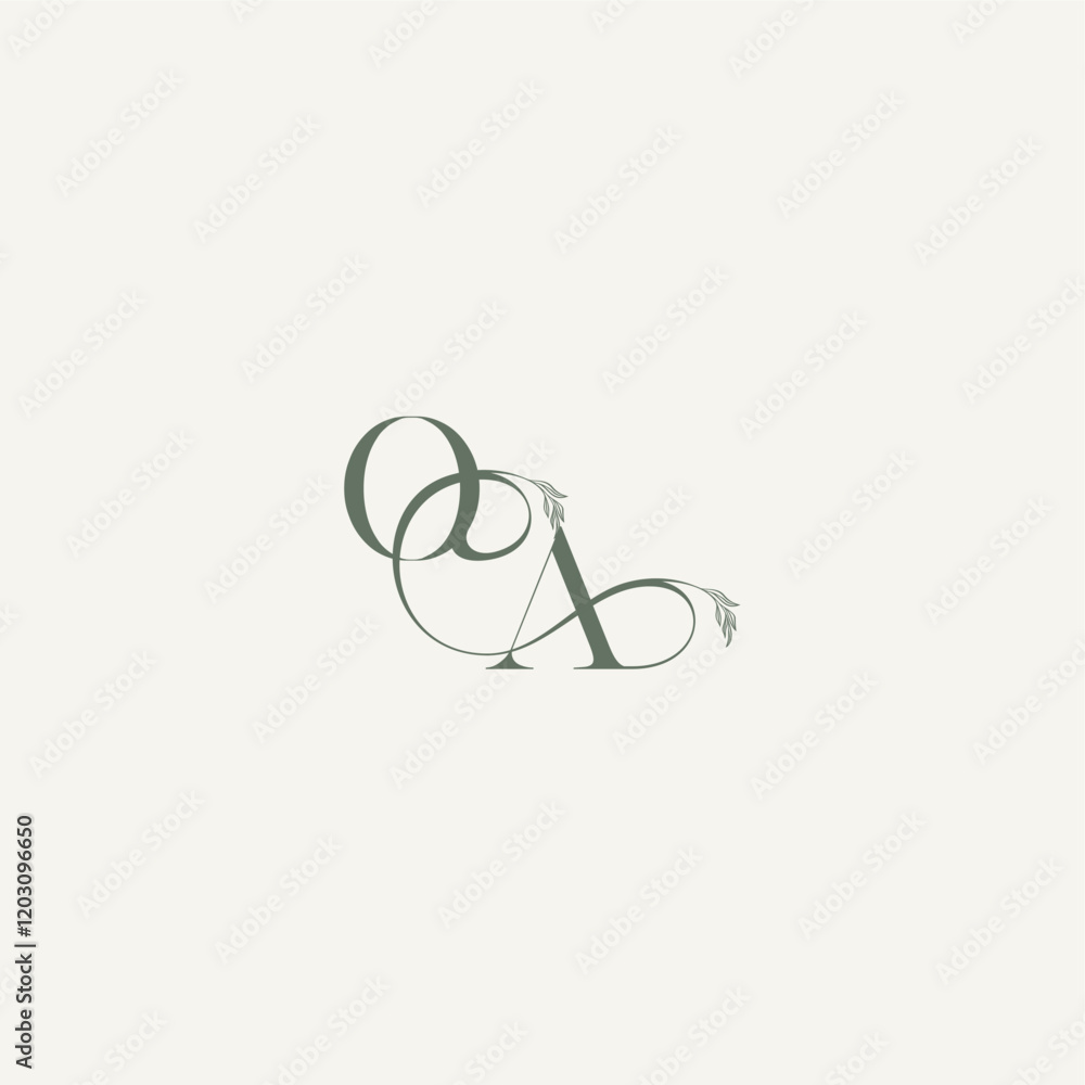 wedding concept monogram elegant and elegant logo AO organic hairline logotype letter wedding concept monogram elegant and elegant logo AO organic hairline logotype letter