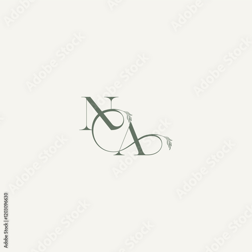 wedding concept monogram elegant and elegant logo AN organic hairline logotype letter