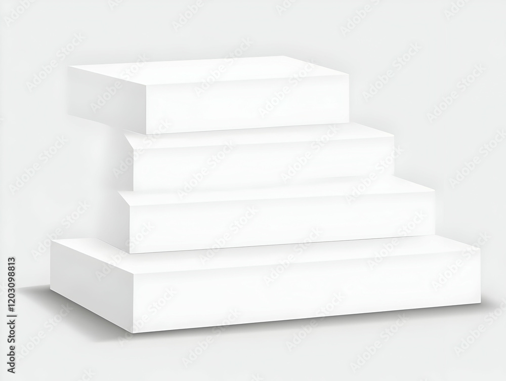 White 3D Stacked Cubes Illustration White 3D Stacked Cubes Illustration