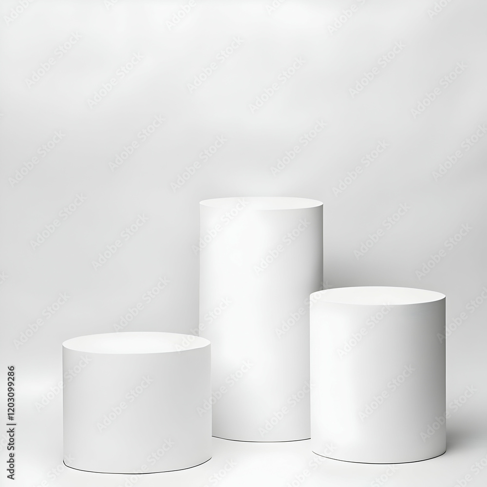 White Cylinders 3D Illustration Background White Cylinders 3D Illustration Background