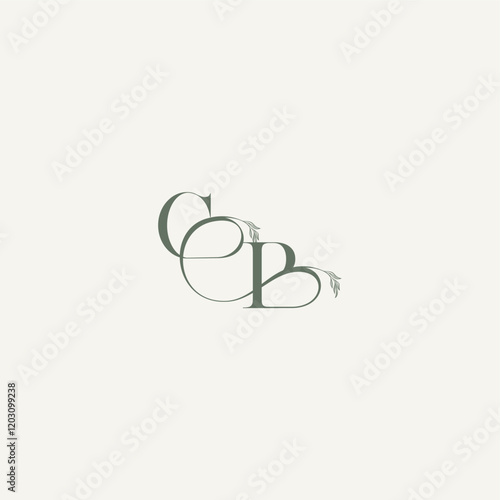wedding concept monogram elegant and elegant logo BC organic hairline logotype letter