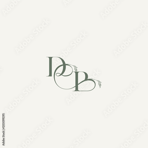 wedding concept monogram elegant and elegant logo BD organic hairline logotype letter