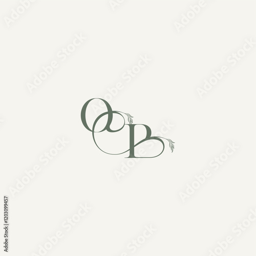 wedding concept monogram elegant and elegant logo BO organic hairline logotype letter