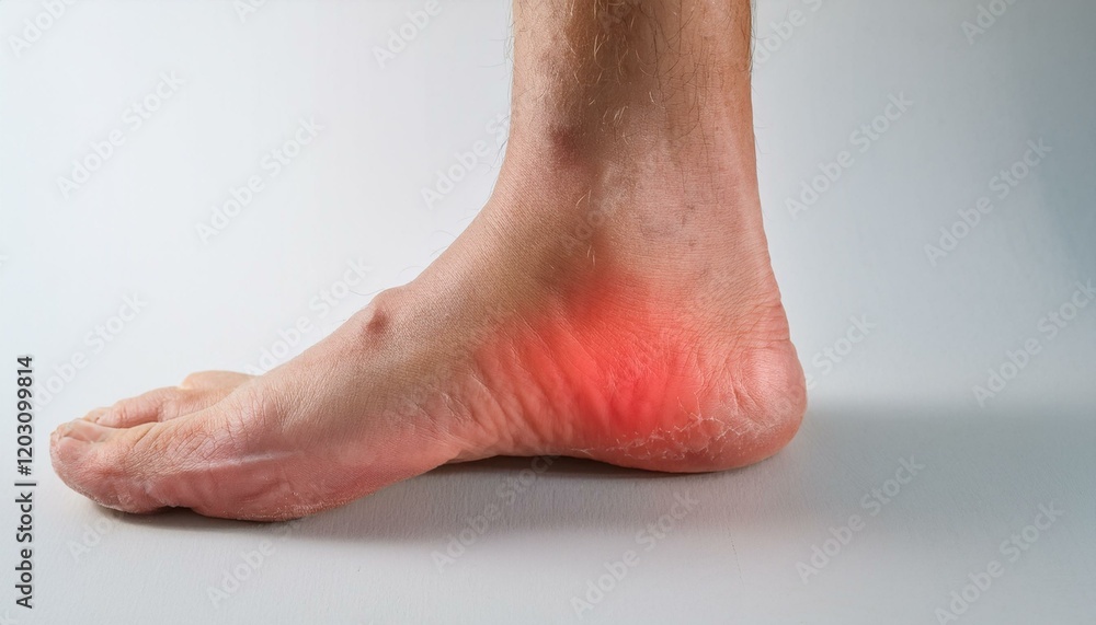 Fototapeta premium Severe swelling around the ankle joint