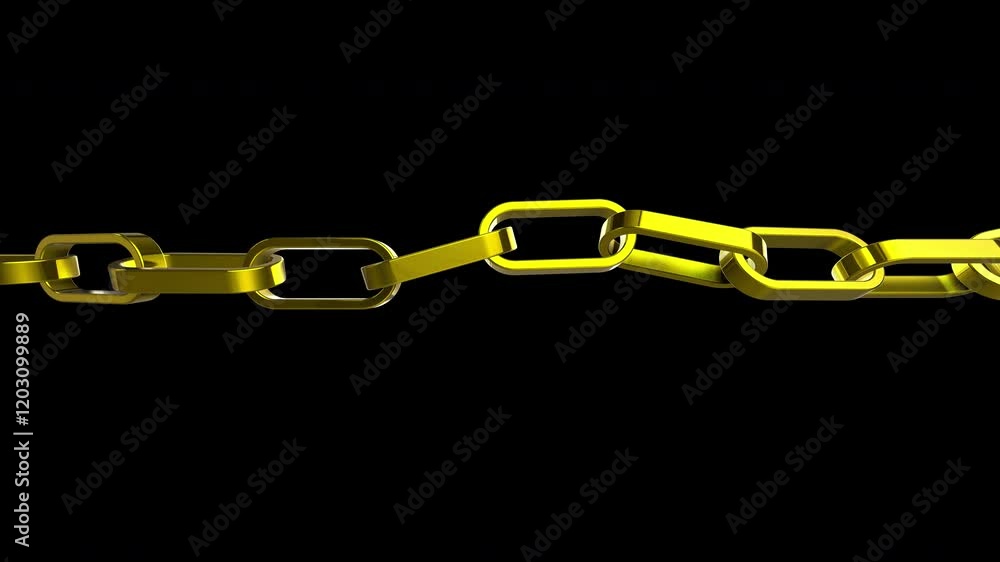 Rotating chain link in gold color with ambient light, reflections and shadows, concepts, ideas, 4k, transparent background with alpha channel, seamless loopable element Rotating chain link in gold color with ambient light, reflections and shadows, concepts, ideas, 4k, transparent background with alpha channel, seamless loopable element