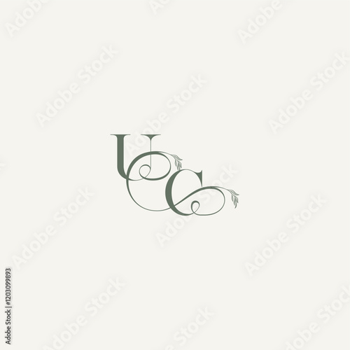 wedding concept monogram elegant and elegant logo CU organic hairline logotype letter