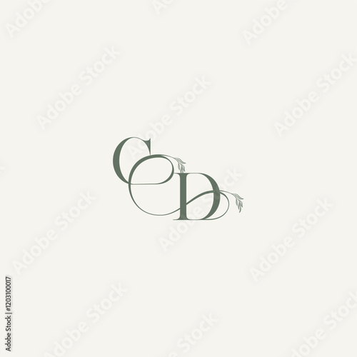 wedding concept monogram elegant and elegant logo DC organic hairline logotype letter