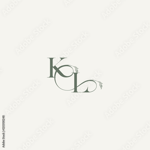 wedding concept monogram elegant and elegant logo LK organic hairline logotype letter