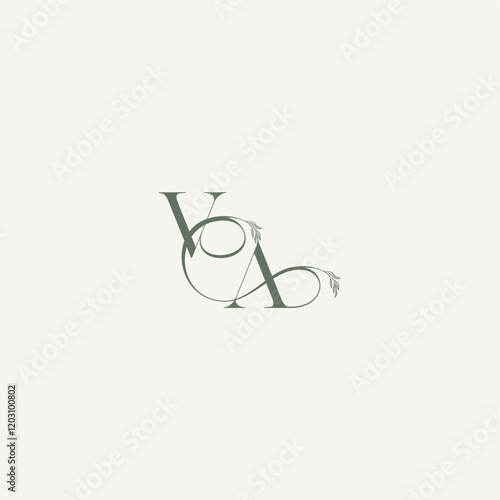 wedding concept monogram elegant and elegant logo AV organic hairline logotype letter