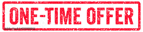 One Time Offer Stamp Transparent Seal, Red Grunge One Time Offer Word Rubber Stamp Seal