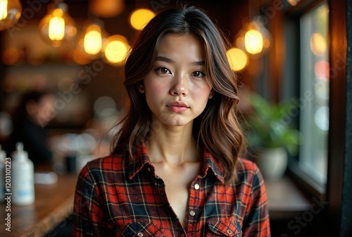 Trendy Plaid Shirt Portrait  Autumn Vibes  AI Art