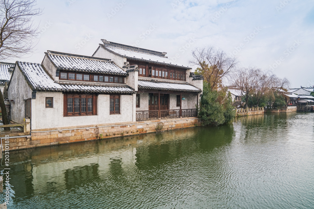 Old houses, rivers, and bridges in Zhouzhuang Ancient Town, Suzhou City, Jiangsu Province, China Old houses, rivers, and bridges in Zhouzhuang Ancient Town, Suzhou City, Jiangsu Province, China