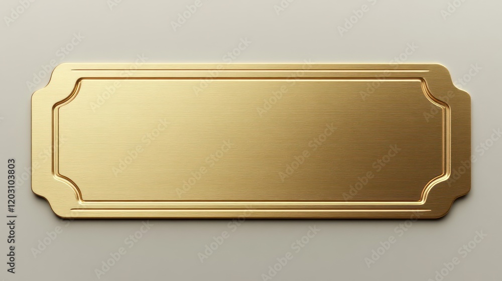 A blank golden ticket viewed from the top, set against a neutral or soft background. A blank golden ticket viewed from the top, set against a neutral or soft background.