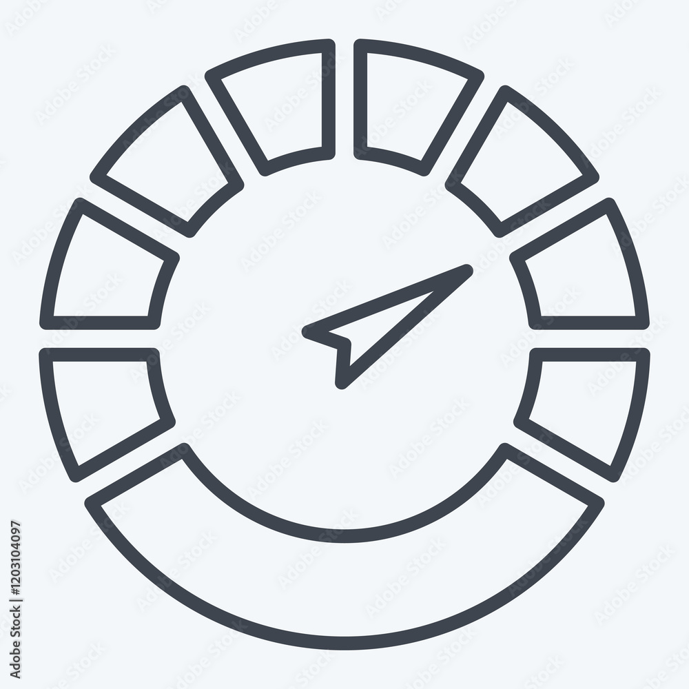 Icon Speedometer. related to Speed symbol. line style. design editable Icon Speedometer. related to Speed symbol. line style. design editable