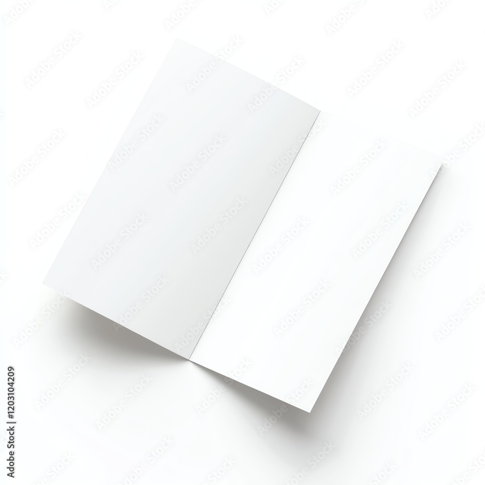 Blank open booklet with white pages, suitable for design or mockup purposes. Blank open booklet with white pages, suitable for design or mockup purposes.