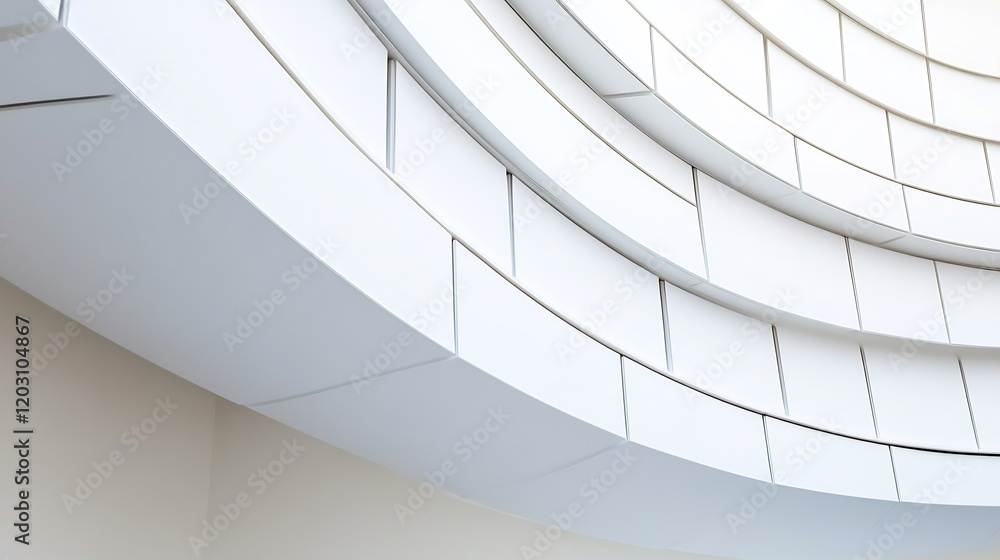 Fototapeta premium Abstract White Architectural Curves Soft Light. AI Generated