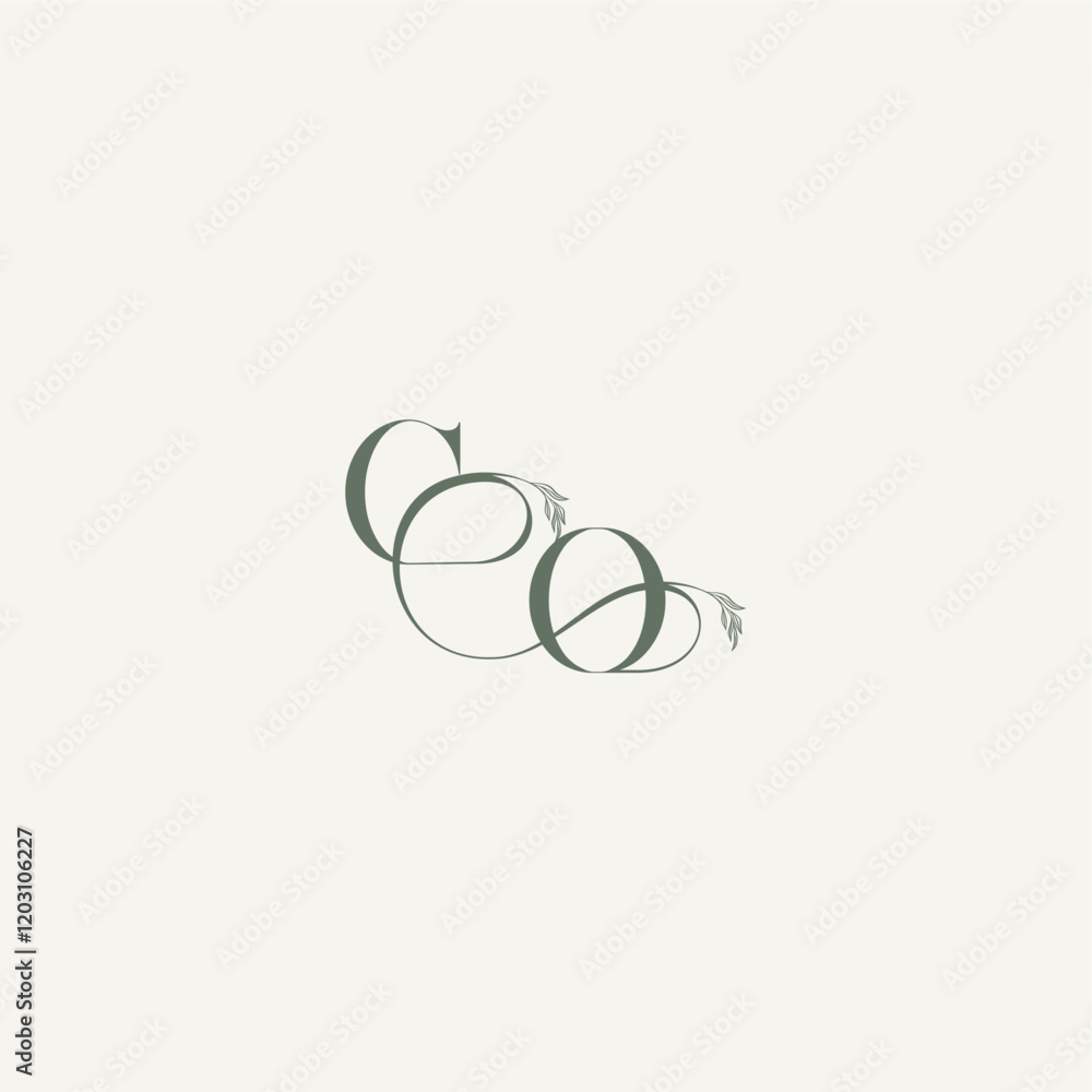 wedding concept monogram elegant and elegant logo OC organic hairline logotype letter wedding concept monogram elegant and elegant logo OC organic hairline logotype letter