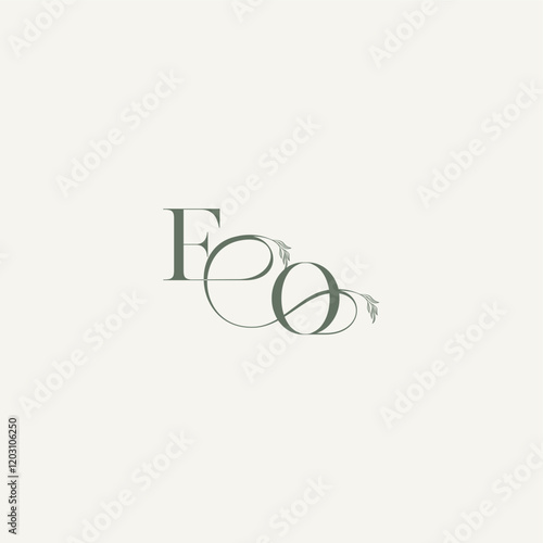 wedding concept monogram elegant and elegant logo OF organic hairline logotype letter