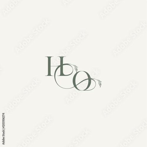 wedding concept monogram elegant and elegant logo OH organic hairline logotype letter